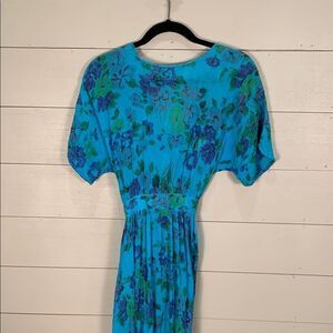 Hand made Floral Blue Dress spring summer